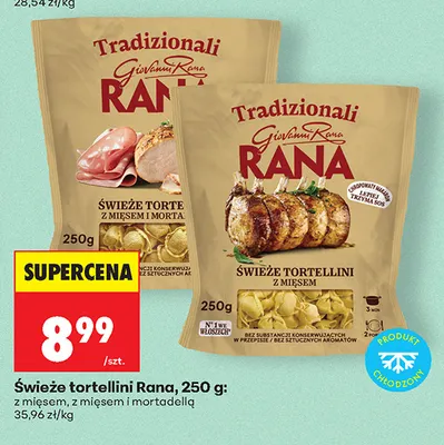 Świeże tortellini Rana z mięsem i mortadellą promocja w Biedronka