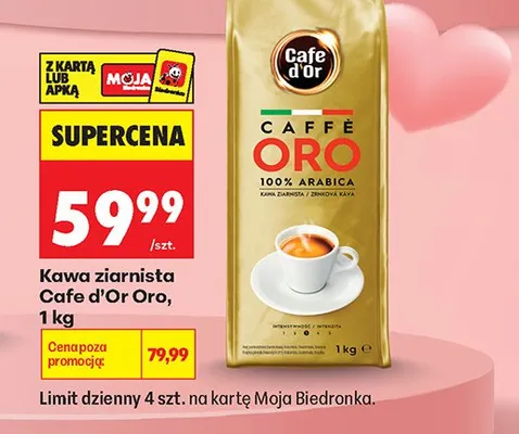 Kawa ziarnista Cafe d'Or Oro 100% Arabica promocja w Biedronka