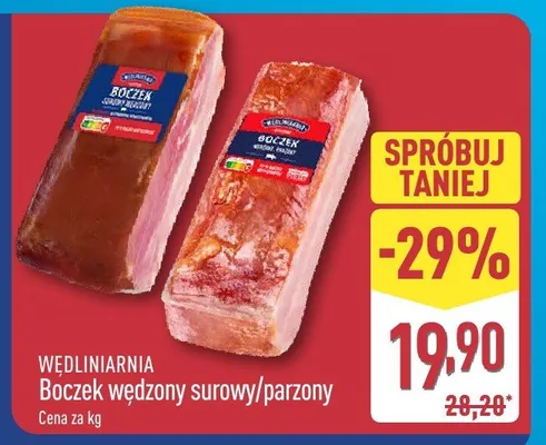 Boczek wędzony parzony promocja w Aldi