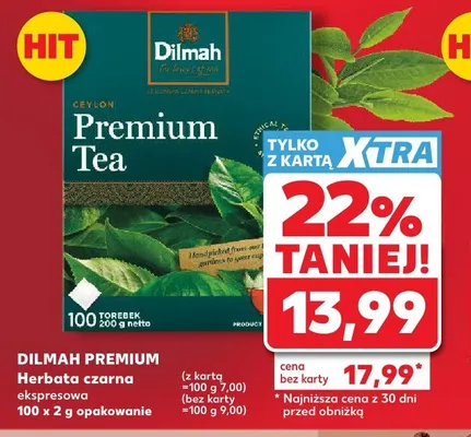 Herbata czarna ekspresowa DILMAH PREMIUM promocja w Kaufland