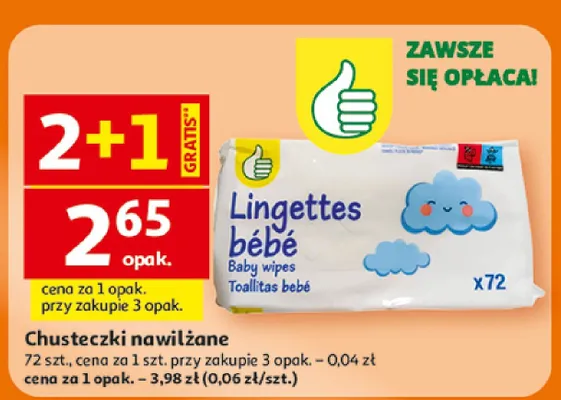 Chusteczki nawilżane promocja w Auchan