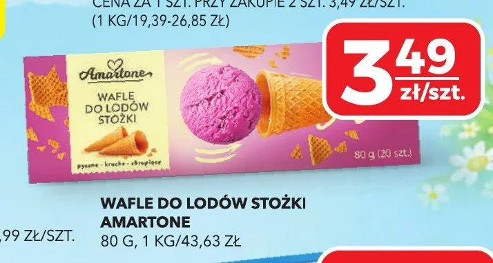 Wafle do lodów stożki Amartone promocja w Top Market