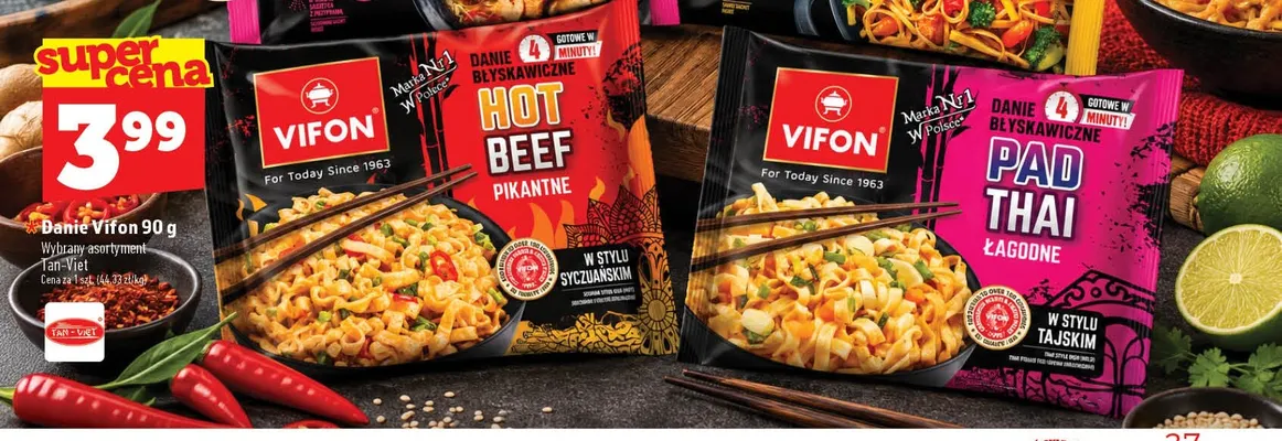 Danie błyskawiczne Pad Thai łagodne w stylu tajskim Vifon promocja w TOPAZ