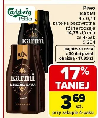Piwo butelka bezwzrotna różne rodzaje promocja w Carrefour