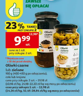 Oliwki zielone drylowane Auchan promocja w Auchan