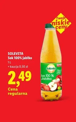 Sok 100% jabłko Solevita promocja w Lidl