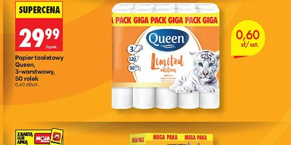 Papier toaletowy rumiankowy Queen promocja w Biedronka