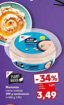 Hummus klasyczny K-Plant Based promocja w Kaufland