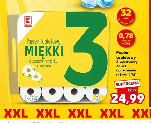 Papier toaletowy miękki o zapachu rumianku 3-warstwowy K-Classic promocja w Kaufland