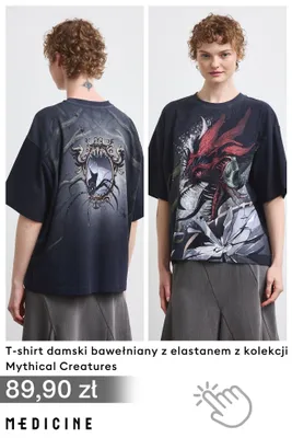 T-shirt damski bawełniany z elastanem z kolekcji Mythical Creatures promocja w Medicine