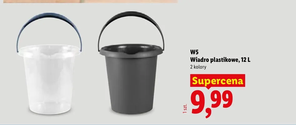 Wiadro plastikowe W5 12 l promocja w Lidl