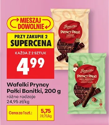 Wafelki Pryncy Pałki Bonitki kakaowy promocja w Biedronka