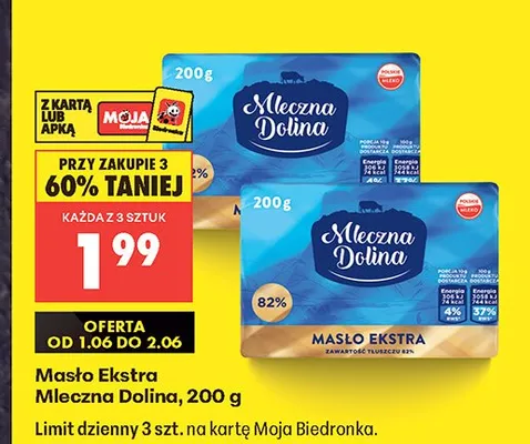 Masło Ekstra Mleczna Dolina promocja w Biedronka