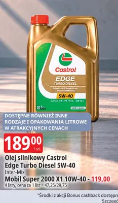 Olej silnikowy Castrol Edge Turbo Diesel 5W-40 promocja w Leclerc