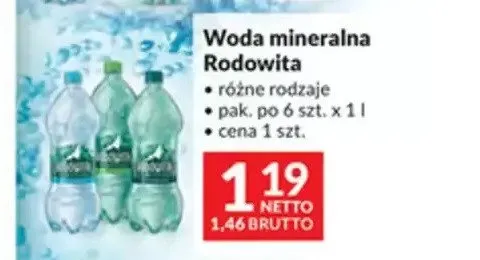 Woda mineralna Rodowita 6-pak promocja w Makro