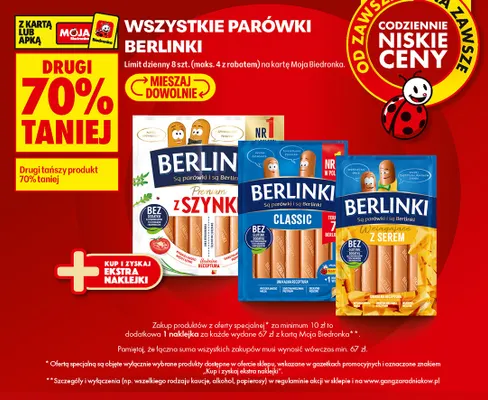 Parówki Berlinki promocja w Biedronka