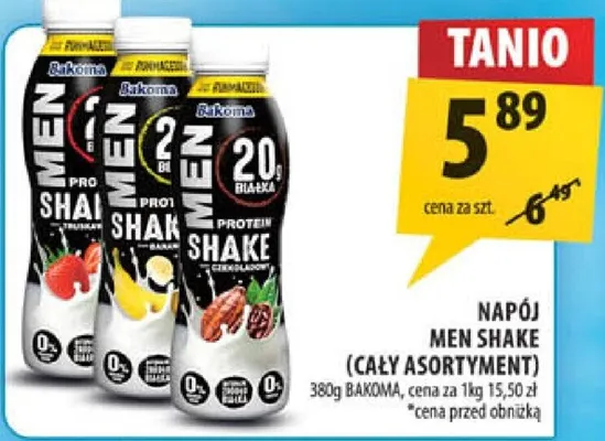 Napój Men Shake Bakoma promocja w Arhelan