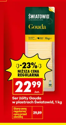 Ser żółty gouda w plastrach Światowid promocja w Biedronka