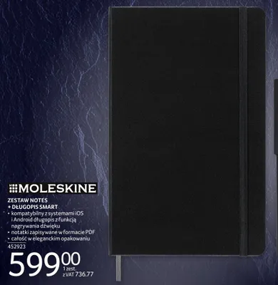 Zestaw notes + długopis smart MOLESKINE promocja w Selgros