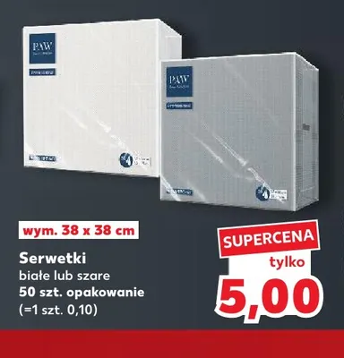 Serwetki szare Paw 38x38 cm promocja w Kaufland