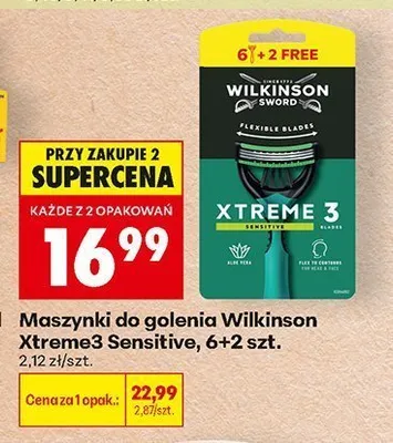 Maszynki do golenia Wilkinson Sword Xtreme 3 Sensitive promocja w Biedronka