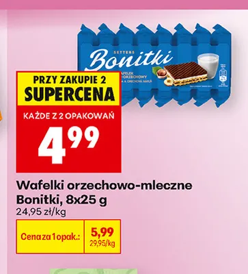 Wafelki orzechowo-mleczne Bonitki 8-pak promocja w Biedronka
