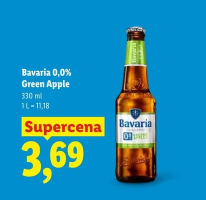 Piwo bezalkoholowe Bavaria 0,0% Green Apple promocja w Lidl