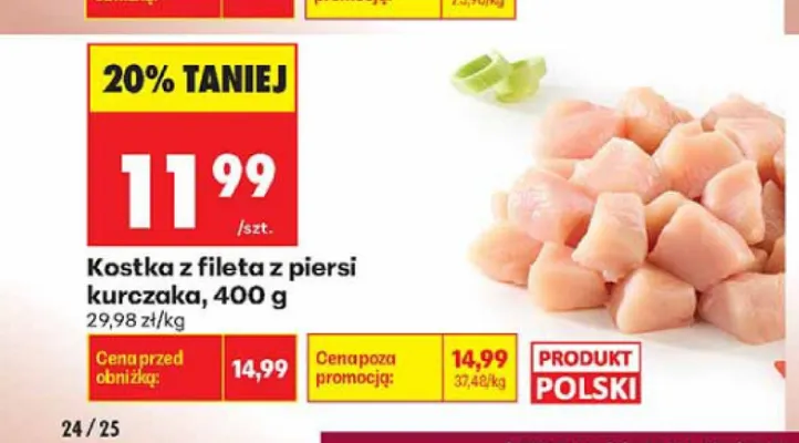 Kostka z fileta z piersi kurczaka promocja w Biedronka