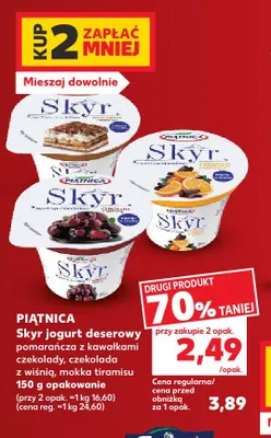 Skyr jogurt deserowy czekolada z wiśnią Piątnica promocja w Kaufland