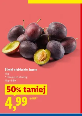 Śliwki niebieskie luzem promocja w Lidl