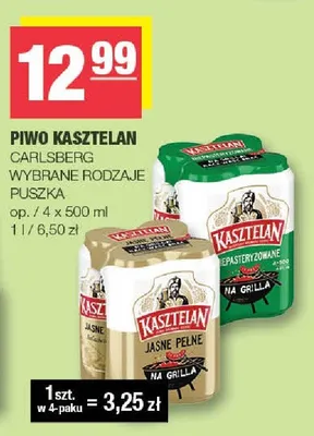 Piwo Kasztelan Niepasteryzowane 4-pak promocja w SPAR
