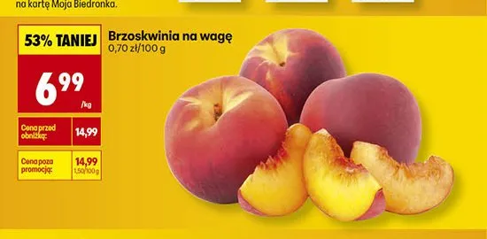 Brzoskwinia na wagę promocja w Biedronka