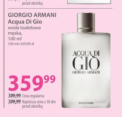 Woda toaletowa męska Giorgio Armani Acqua Di Gio promocja w Hebe
