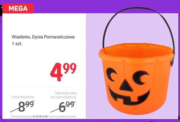 Wiaderko Dynia Pomarańczowa promocja w Rossmann