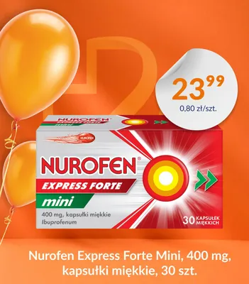 Kapsułki miękkie Nurofen Express Forte Mini 400mg promocja w DOZ.PL