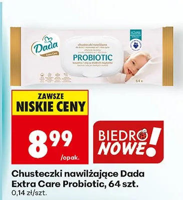 Chusteczki nawilżające Extra Care Probiotic promocja w Biedronka
