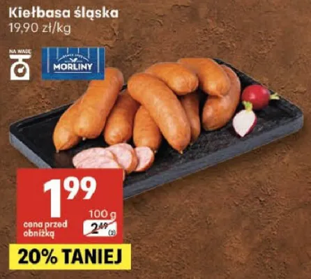 Kiełbasa śląska promocja w Delikatesy Centrum