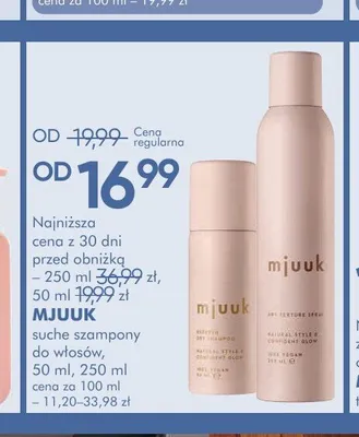 Suchy szampon do włosów MJUUK promocja w Super-Pharm