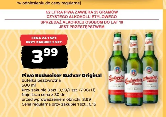 Piwo Budweiser Budvar Original promocja w Netto