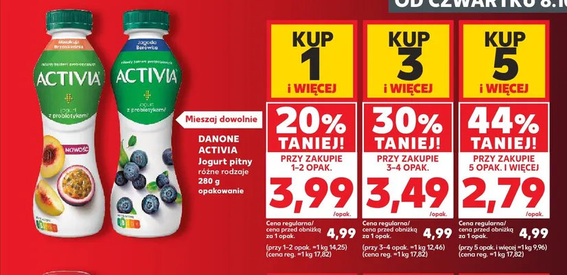 Jogurt pitny Activia jagoda borówka promocja w Kaufland