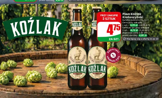 Piwo Koźlak Krotoszyński promocja w Dino