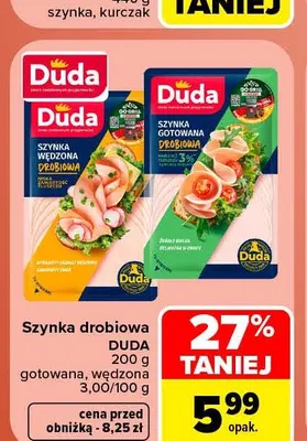 Szynka drobiowa wędzona Duda promocja w Carrefour Market
