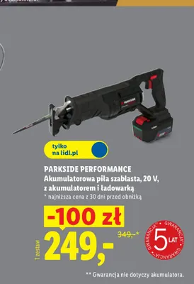 Akumulatorowa piła szablasta Parkside Performance promocja w Lidl