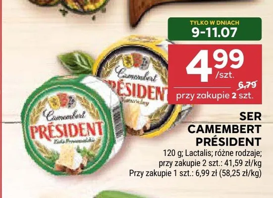 Ser Camembert Président z zielonym pieprzem promocja w Stokrotka