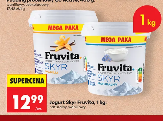 Jogurt Skyr waniliowy Fruvita promocja w Biedronka