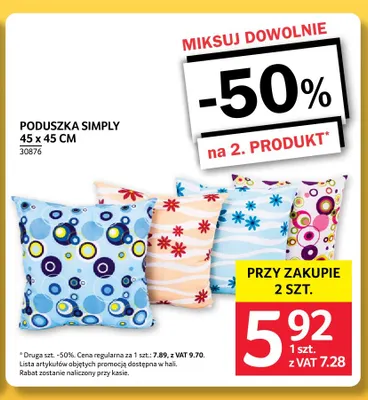 Poduszka Simply 45x45 cm promocja w Selgros