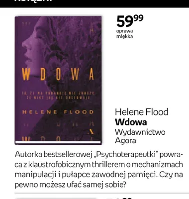 Książka Wdowa Helene Flood promocja w Empik