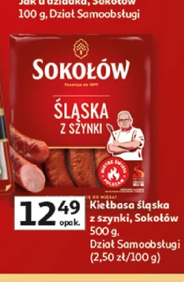 Kiełbasa śląska z szynki Sokołów promocja w Auchan