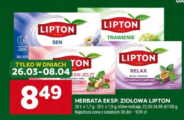 Herbata ekspresowa ziołowa różne rodzaje promocja w Stokrotka
