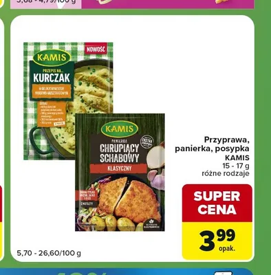 Mieszanka przypraw Kamis Przepis na Kurczak w delikatnym sosie miodowo-musztardowym promocja w Carrefour Express